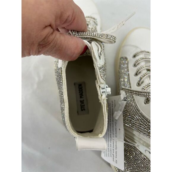 Steve Madden Bondi Women's High Top Sneakers White Rhinestones Size 7 NWT - Picture 10 of 10